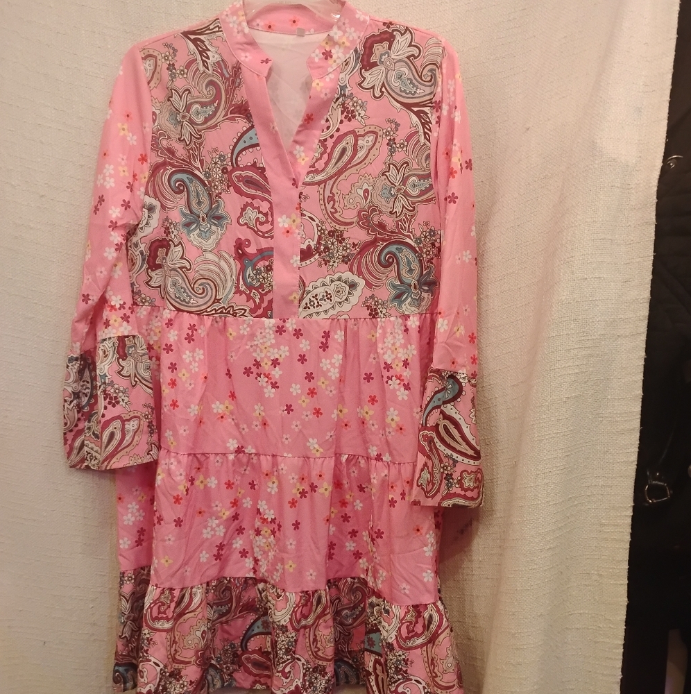 Med. Pink hippy dress mid